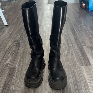 Botteca Veneta Black Knee-High Boots
